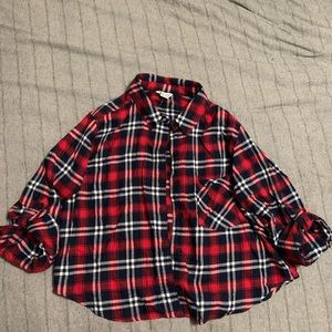 Forever 21 Plaid cropped button up